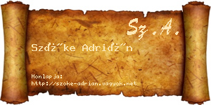 Szőke Adrián névjegykártya